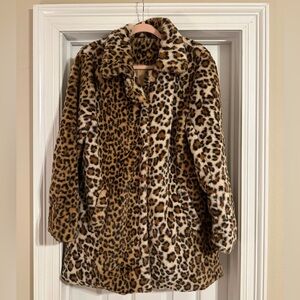Leopard Print Faux Fur Coat